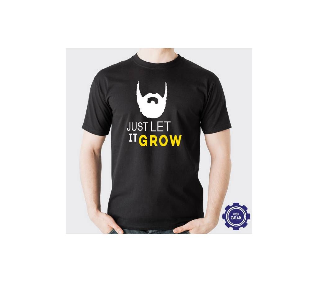 BEARD HALF SLEEVE T SHIRT (BLACK)
