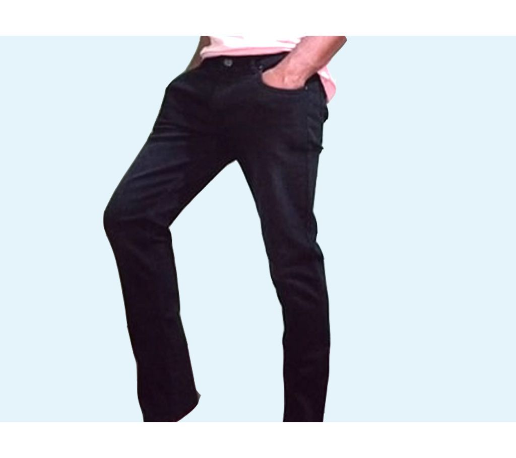 Soft enzyme wash pure black jeans pant for Men