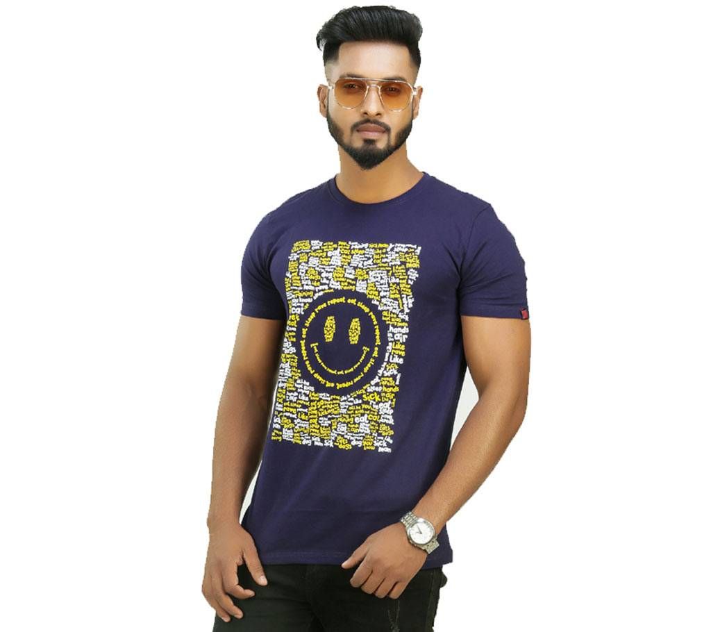 Smile Face Emoji Mens Cotton Half Sleeve Casual T Shirt D112