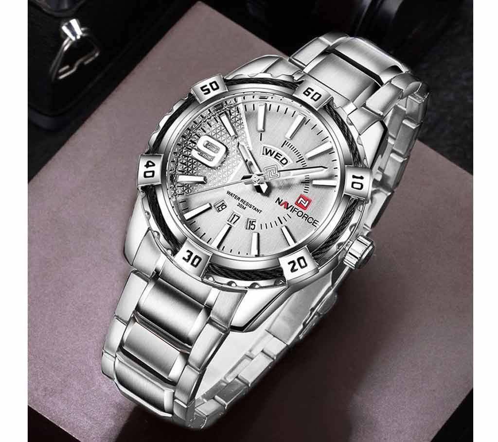 New NAVIFORCE 9117 Men Watches Sport Quartz Watches Men Wrist Stainless Steel Men Clock