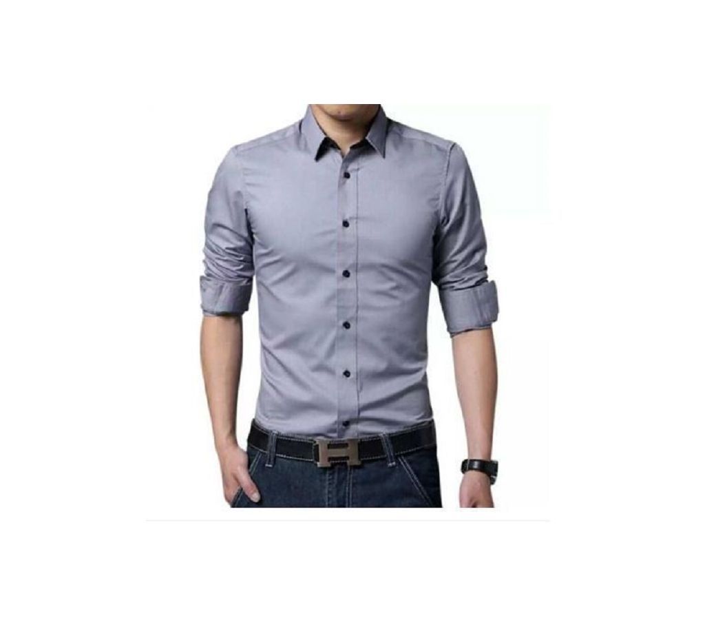  Long Sleeve  Casual Shirt For Men-Gray