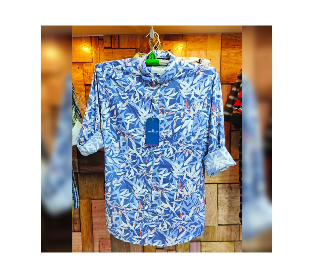  Design Export Quality Summer Print Shirt- Blue Floral.