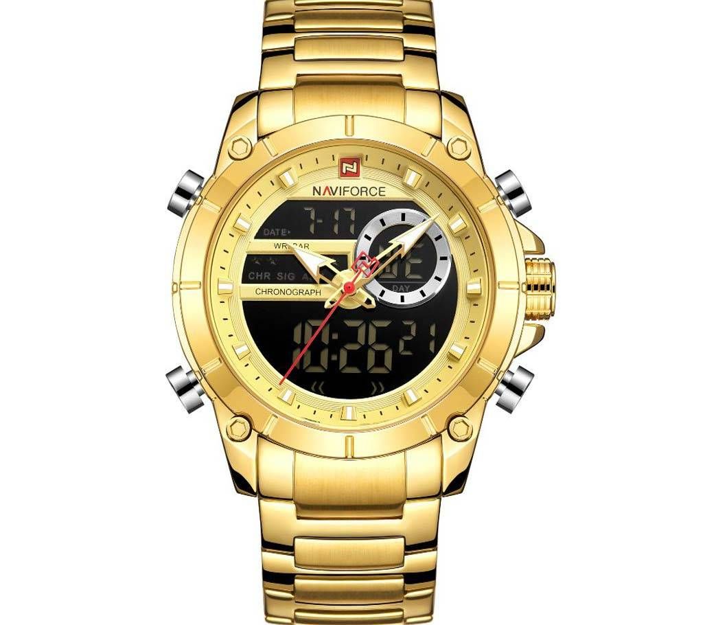Naviforce 9163 Original Golden Watch For Men