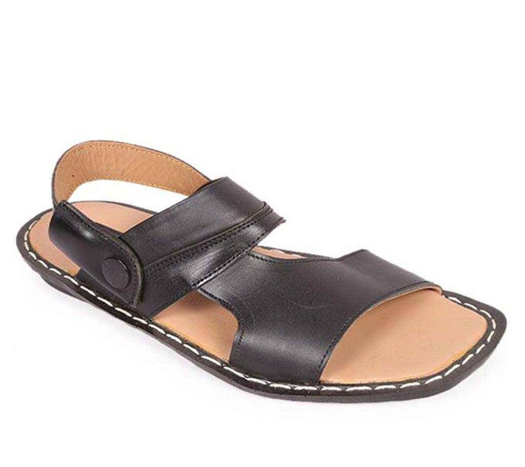 Apex Men's Black Soft Leather Sandal

