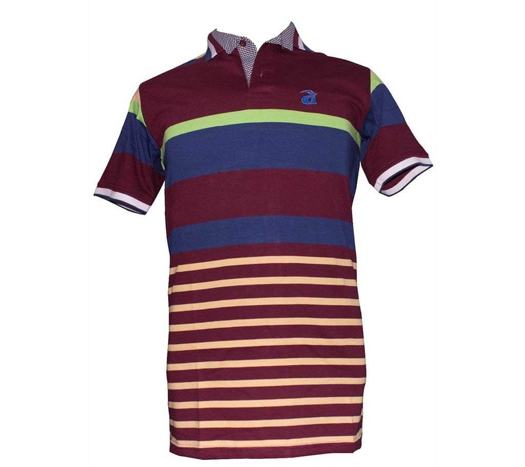 Striped Half Sleeve PK Polo Shirt
