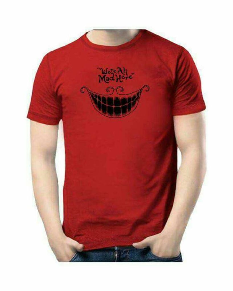 men coton red T shart