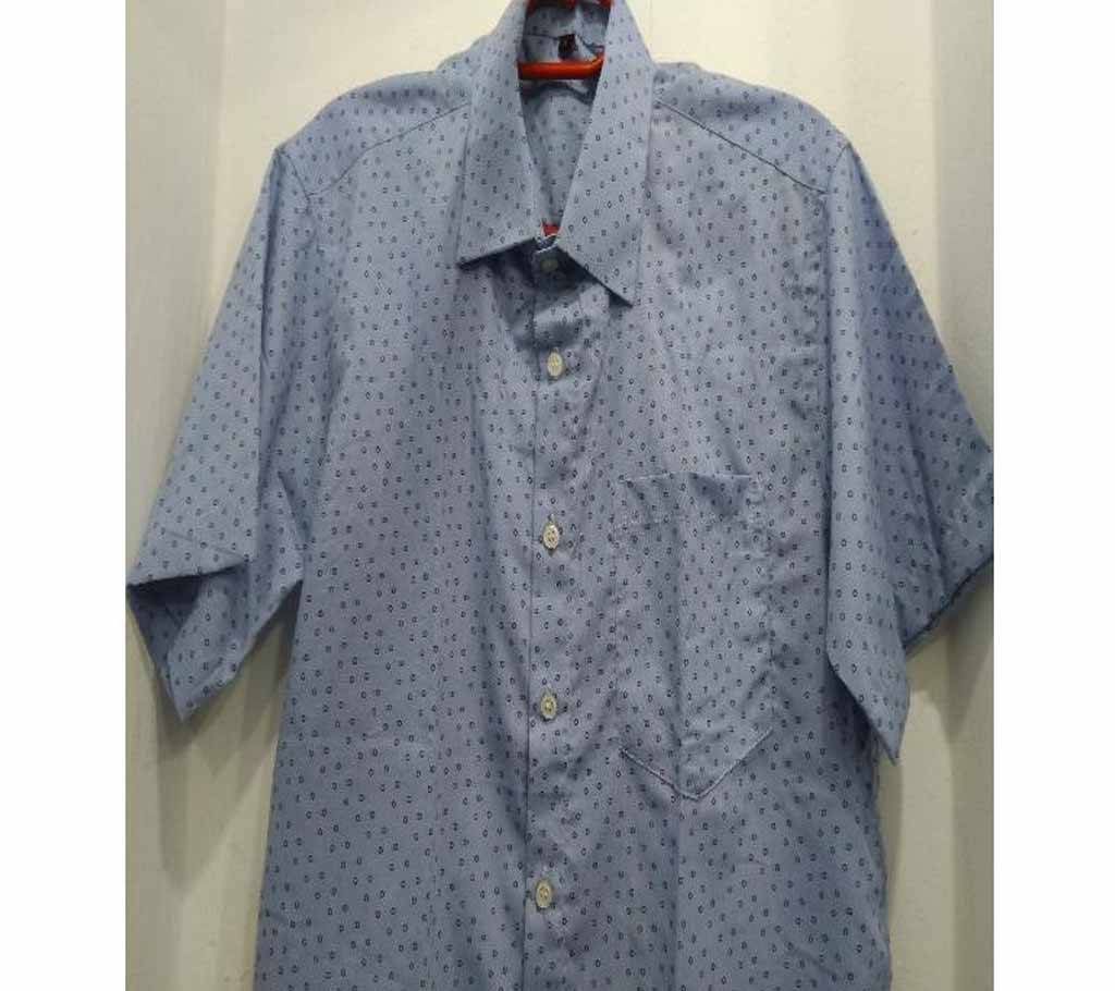 sky color cotton printed Half sleeve shirt