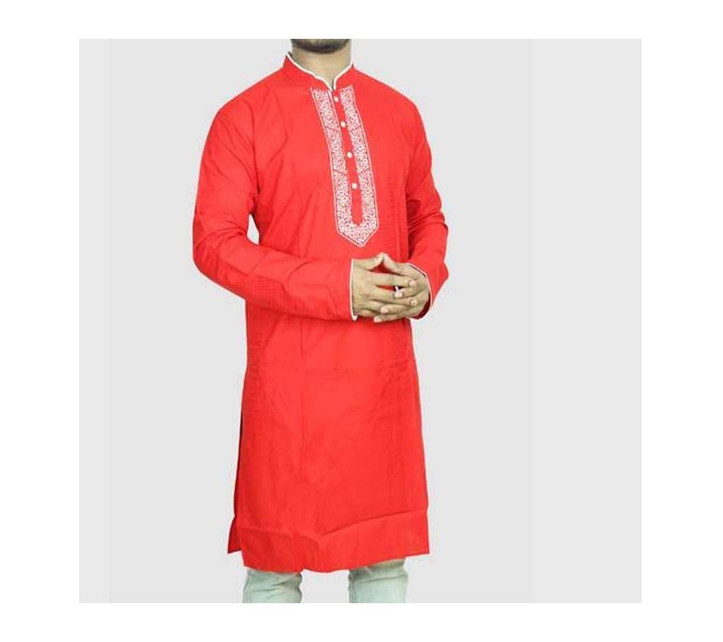 Red Cotton Panjabi for Men