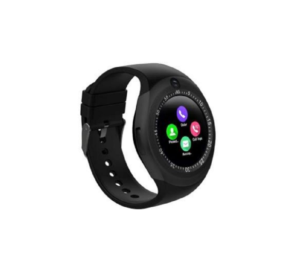 Y1S Camera GSM Sleep Monitor Pedometer Bluetooth Smart Watch - Black