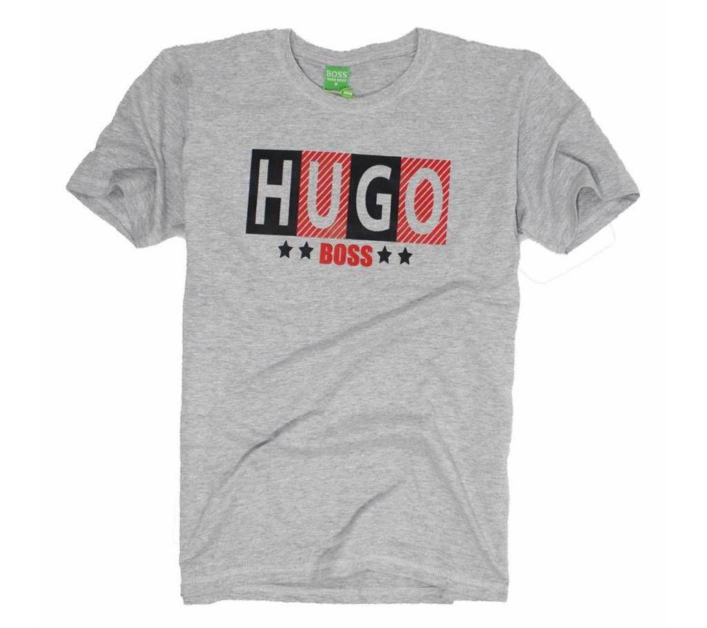 gray color high density print mens t shirt