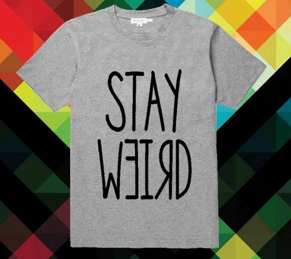 grey stay Cotton T-shirt