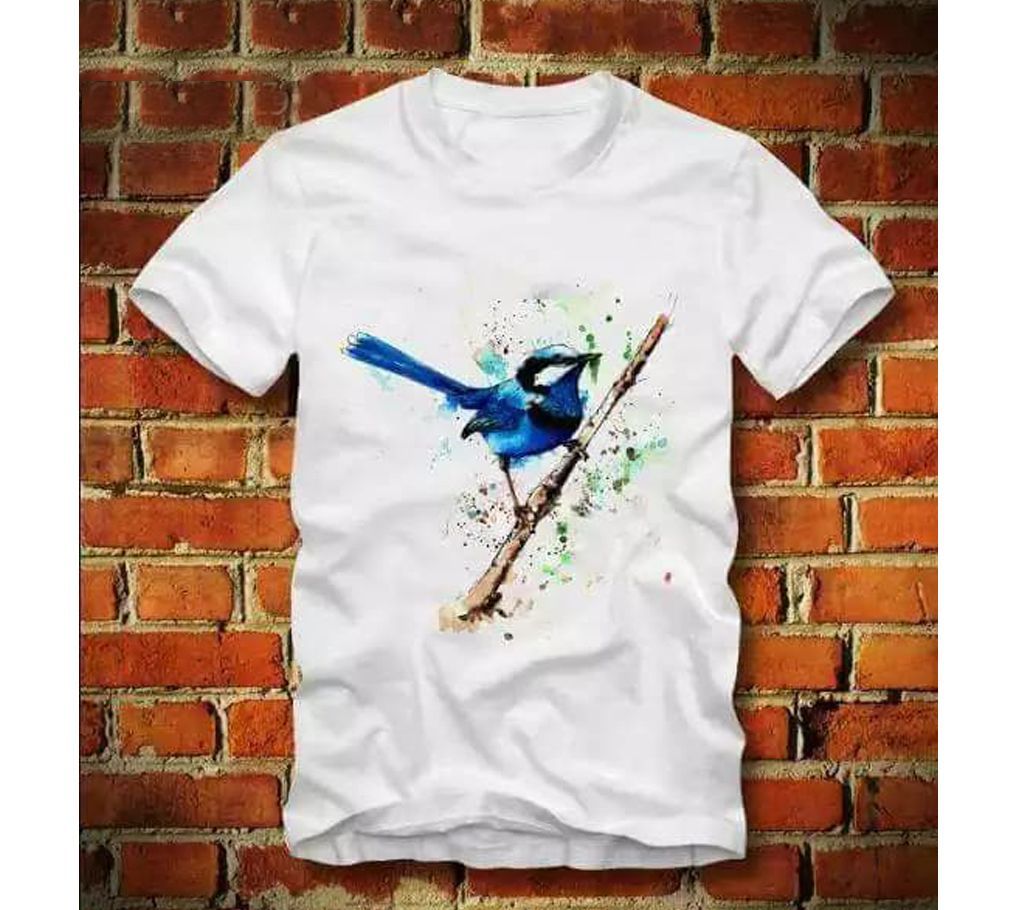 Tree Birds Half Sleeve slim fit cotton t-shirt