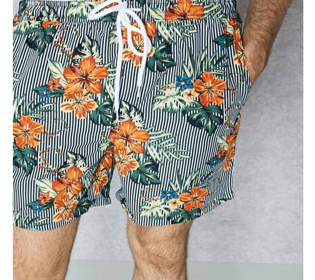 Brave soul prints Flower Stripe Swim shorts  for Men