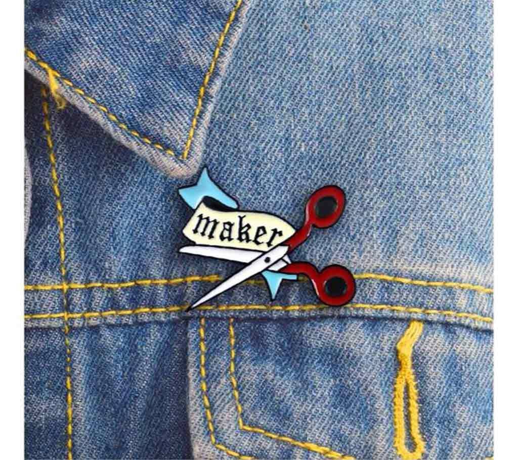 Red Scissors Cutting Cartoon Cute Brooch