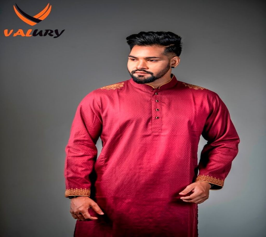 Dark Maroon Embroidey Panjabi