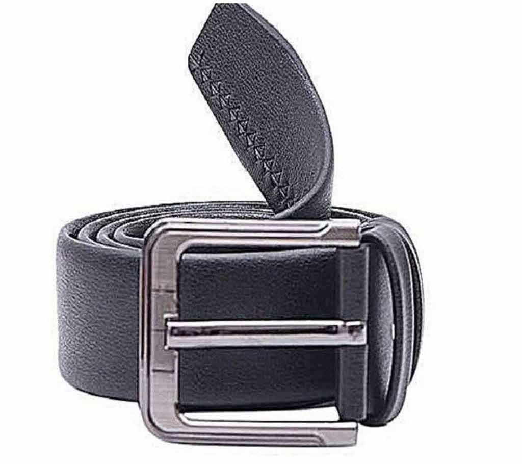 Menz Artificial Leather Formal Belt- Black