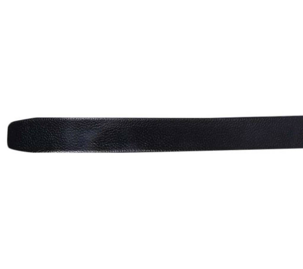 Black Leather Auto Gear Belt for Men-CSB-100
