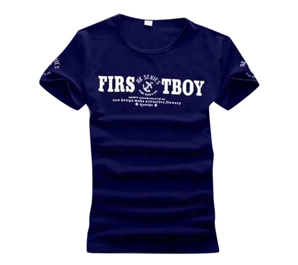 Half Sleeve T Shirt For Men - Blue 
