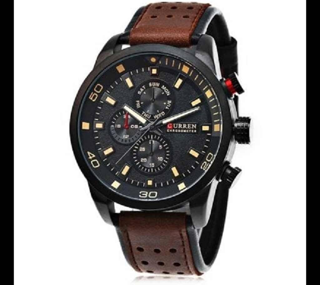 CURREN 8250 Men's Wrist Watch - Deep Brown