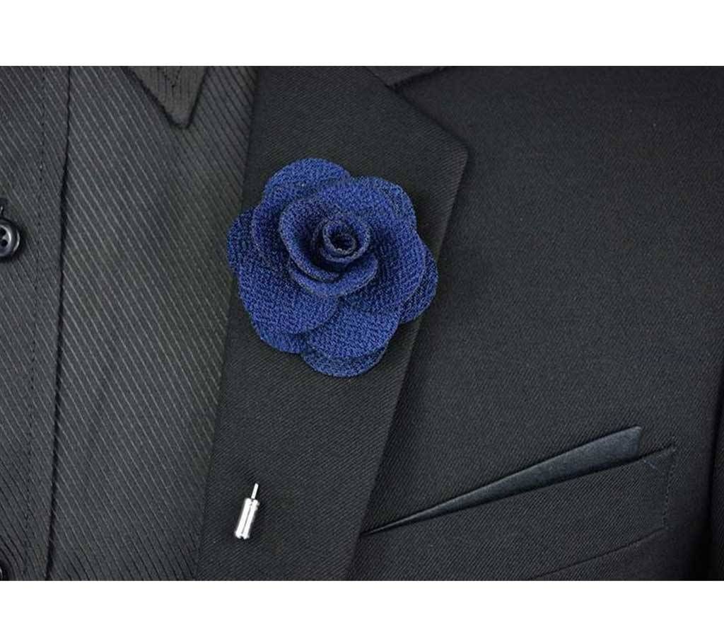 Blue Flower Lapel Pin For Men