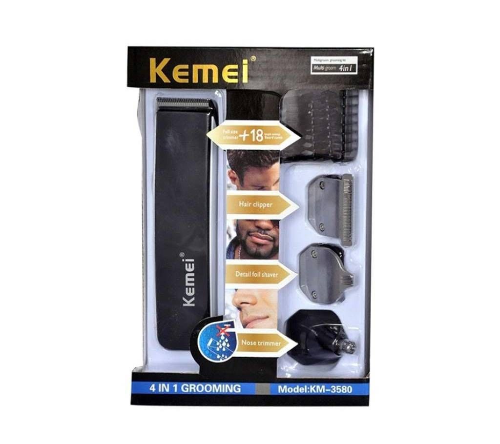 Kemei 4-In-1 Grooming Trimmer/Clipper Set KM-3580