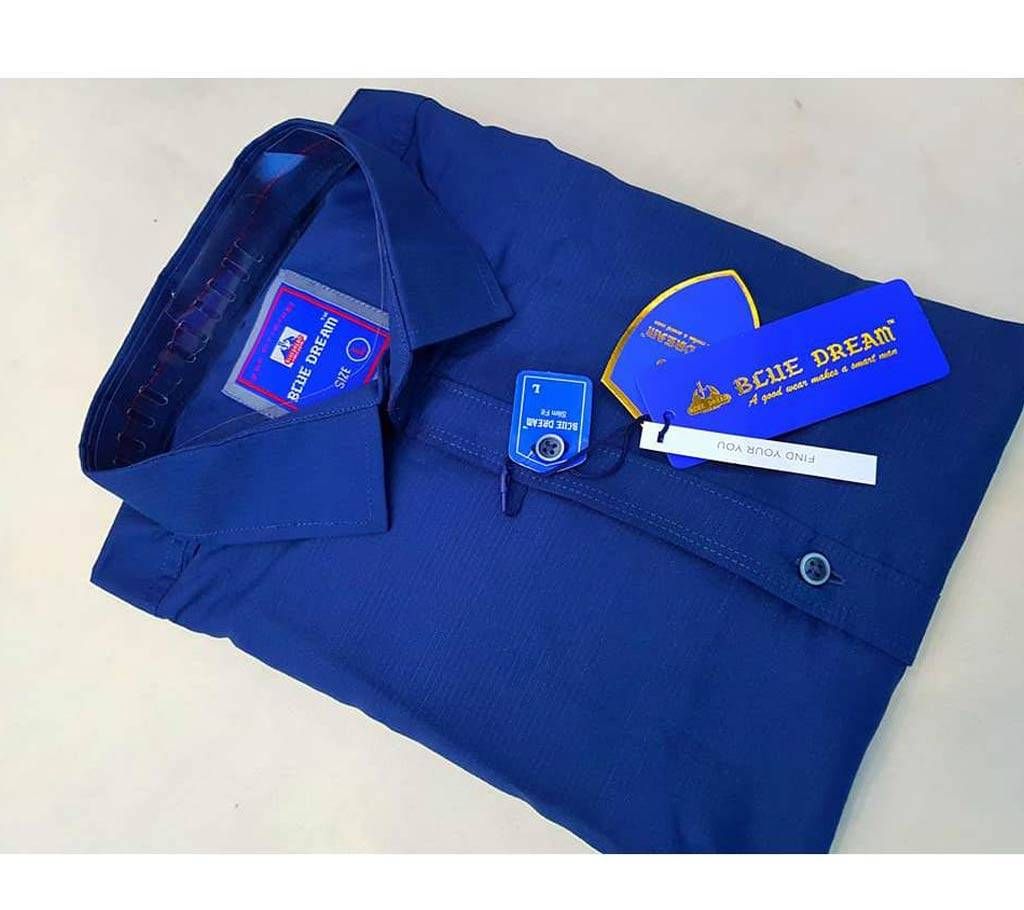 Full Sleeve Cotton Shirt - Blue