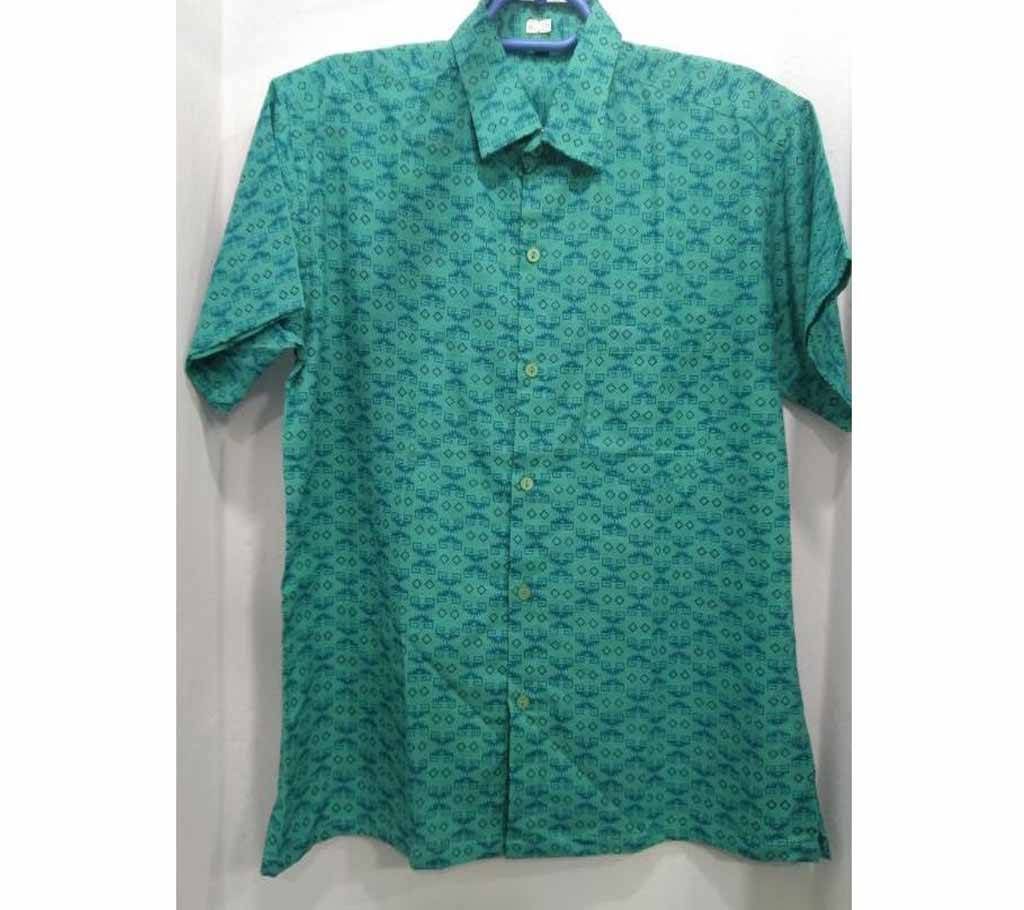 Cotton Printed Blue color half sleeve shirt