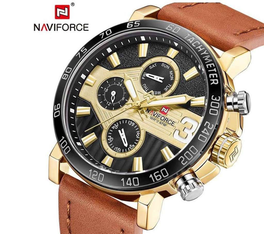 NAVIFORCE NF9137 GOLDEN Raider Pristine Chronometer Wrist Watch for Men