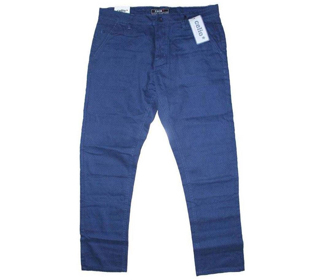CELIO Canvas Navy Blue Twill Gabardine Pant for Men
