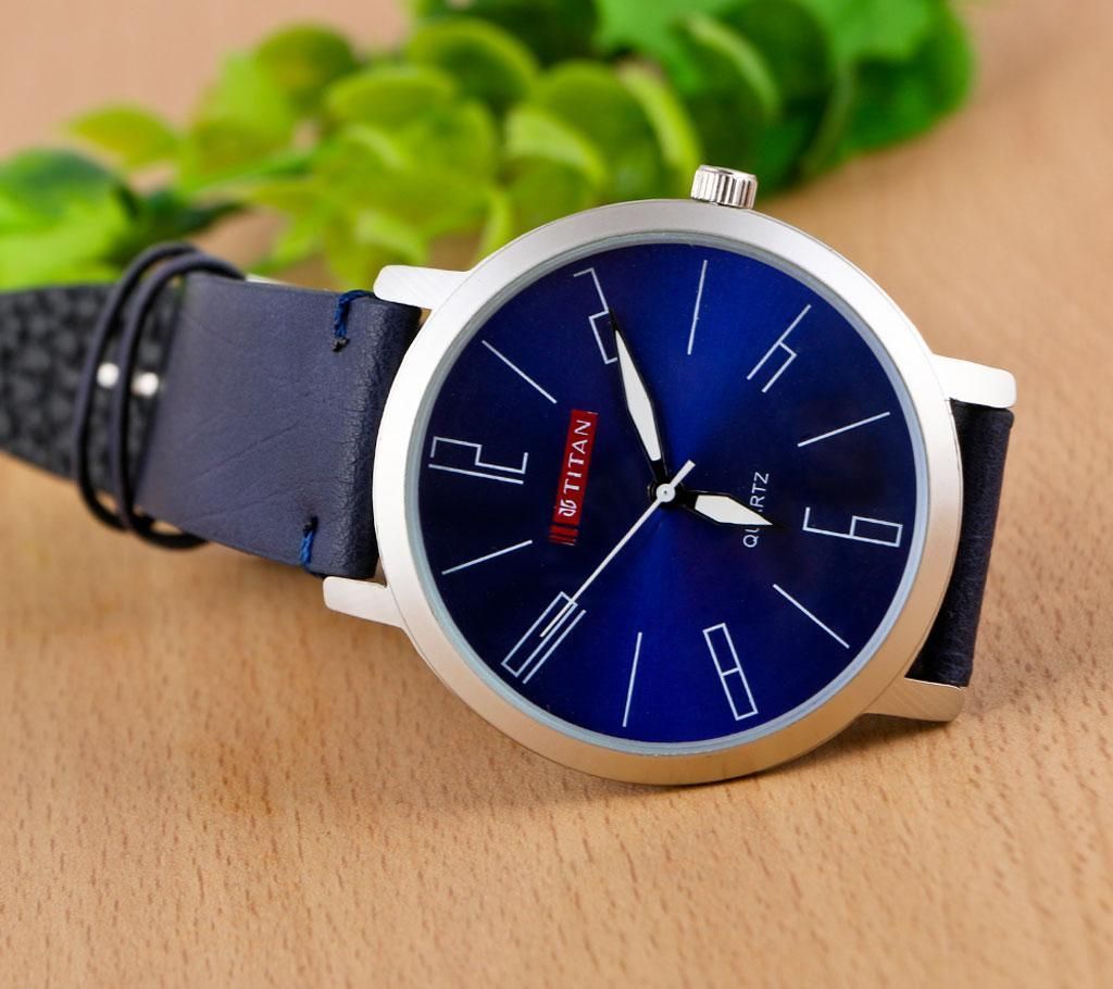 TITAN PU Leather Watch For Men(Copy)-Blue