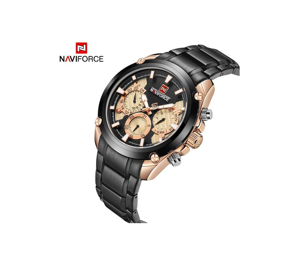 NAVIFORCE 9113 brand fashion waterproof quartz watch men stainless steel sports watches men Casual Watch
