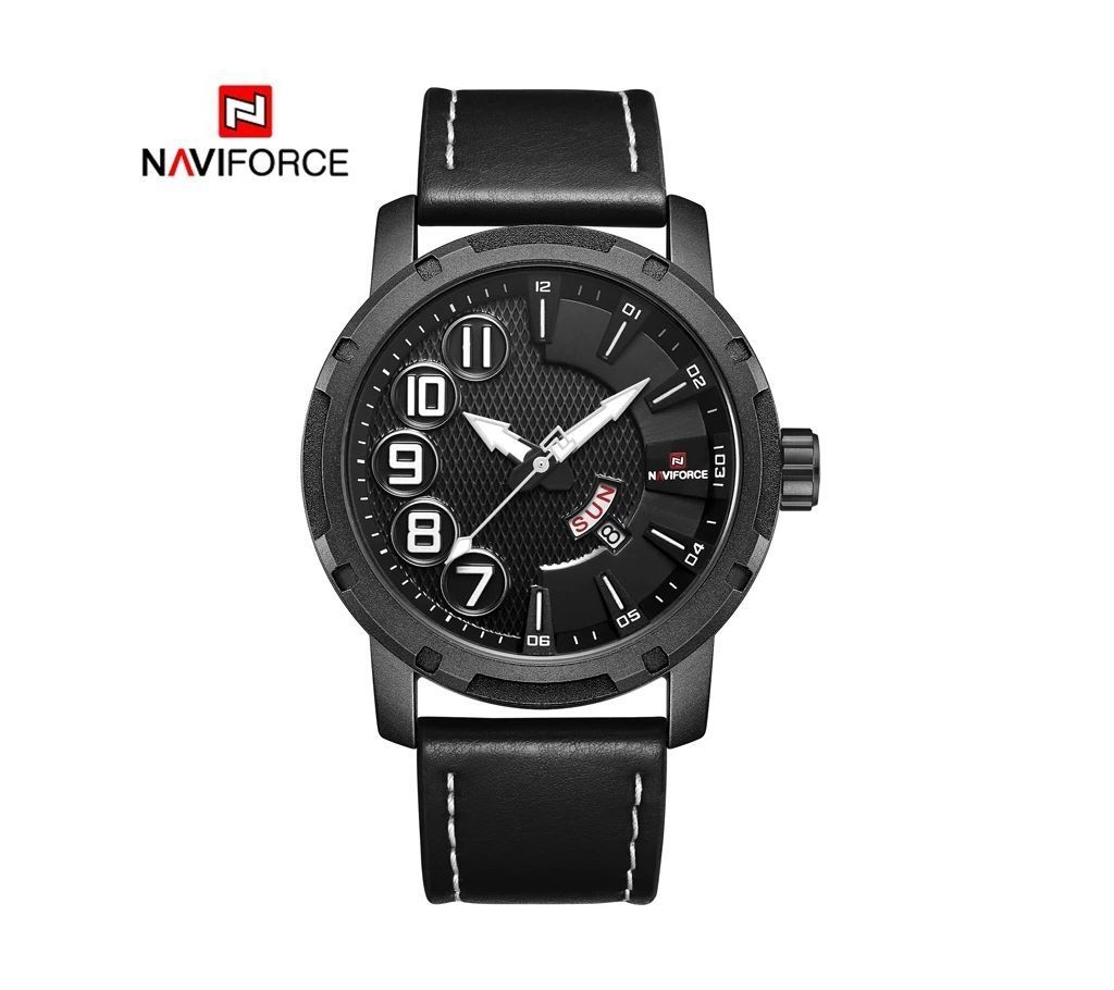 Naviforce NF9154 New Model Mens Leather Luxury Day Date