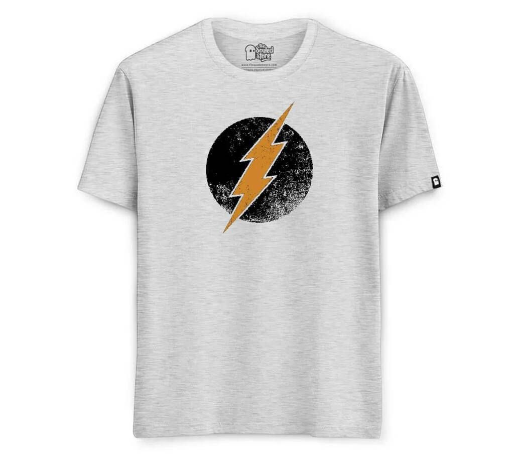 Flash Mens Half-sleeve Cotton T-shirt - grey