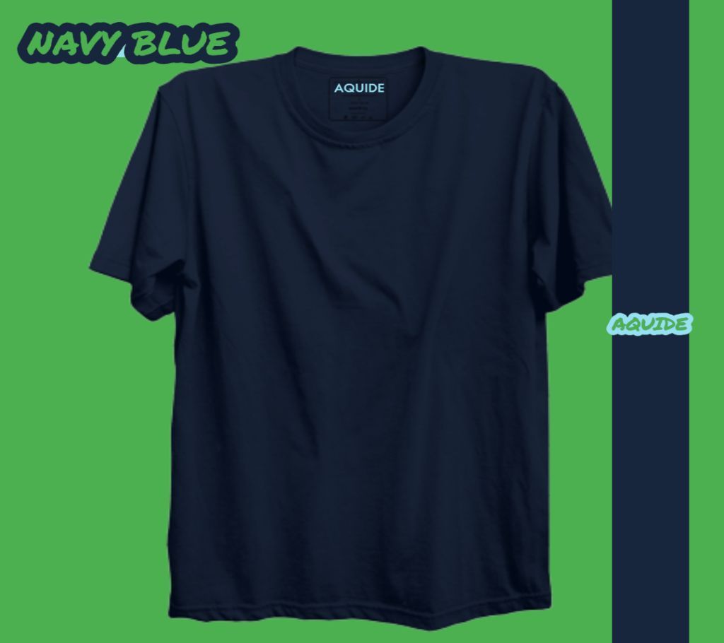 Half Sleeve Cotton T Shirt For Men - Navy Blue 