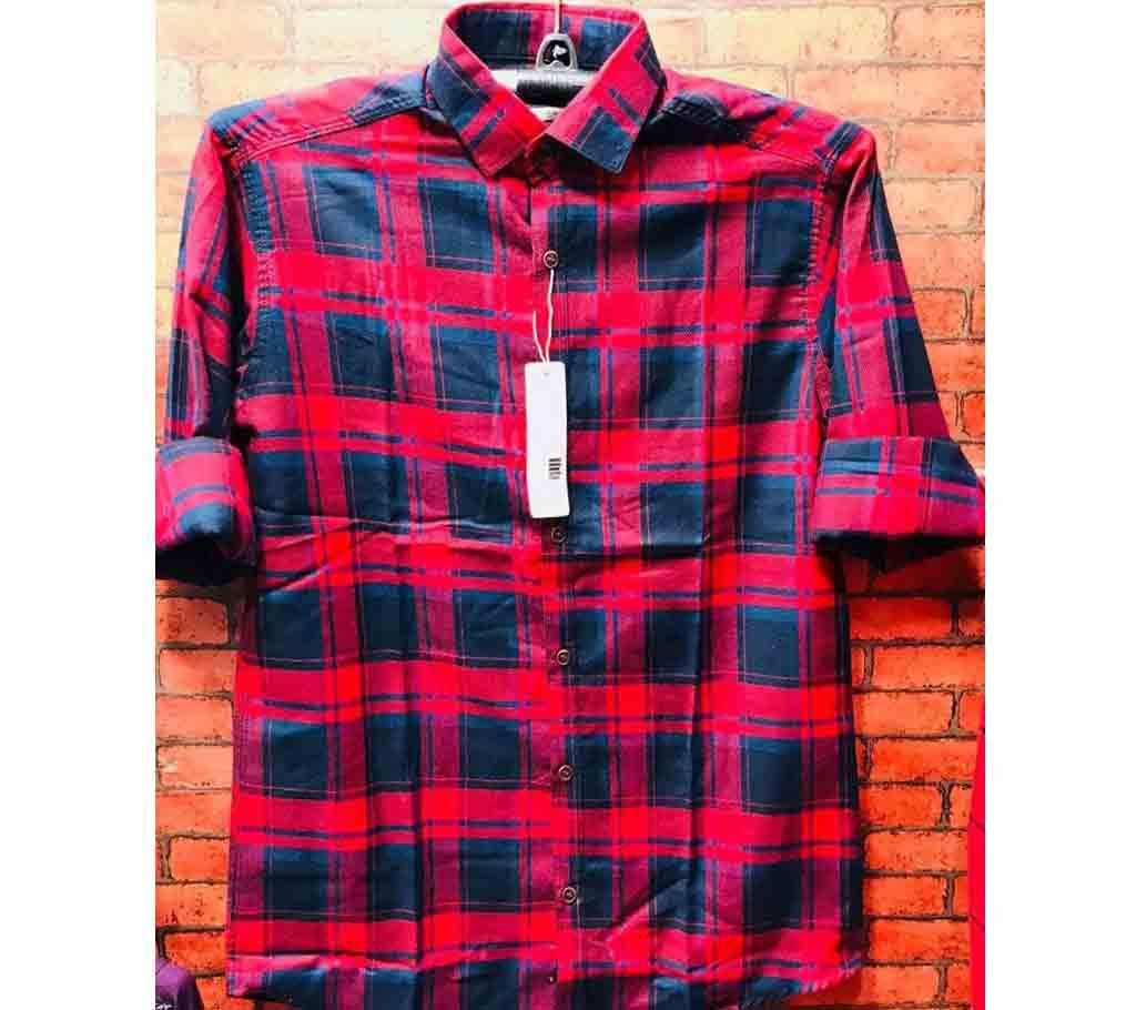 Full Sleeve CAsual Shirt For Men - Blue / Red 