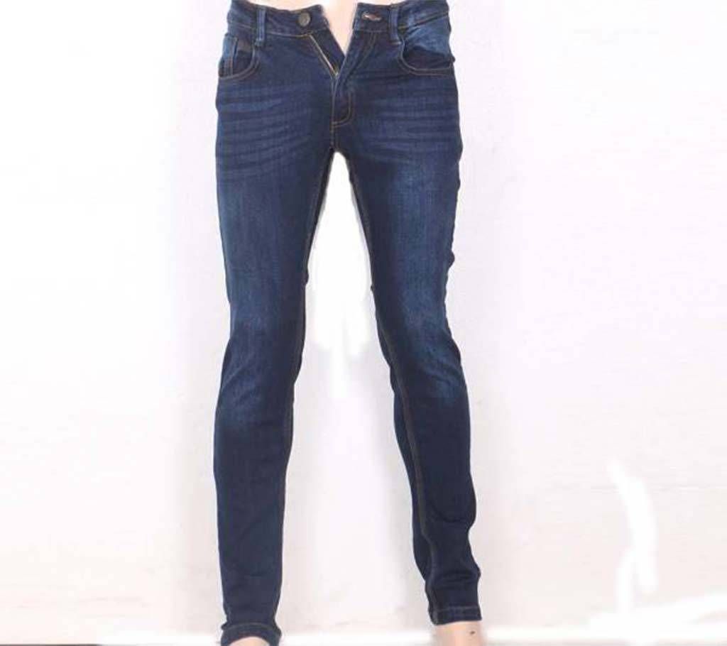 Deep navy Blue Semi-narrow Stretched Jeans Pant