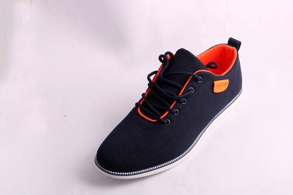 NAVY BLUE PU LEATHER SNEAKER