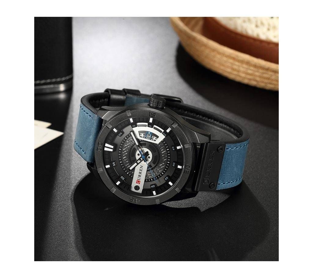 CURREN 8301 Men's PU Leather Water Resistant Quartz Watch