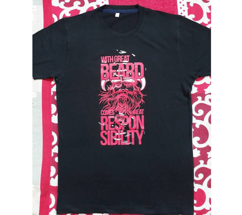 Beard Round - Mens Cotton T-Shirt