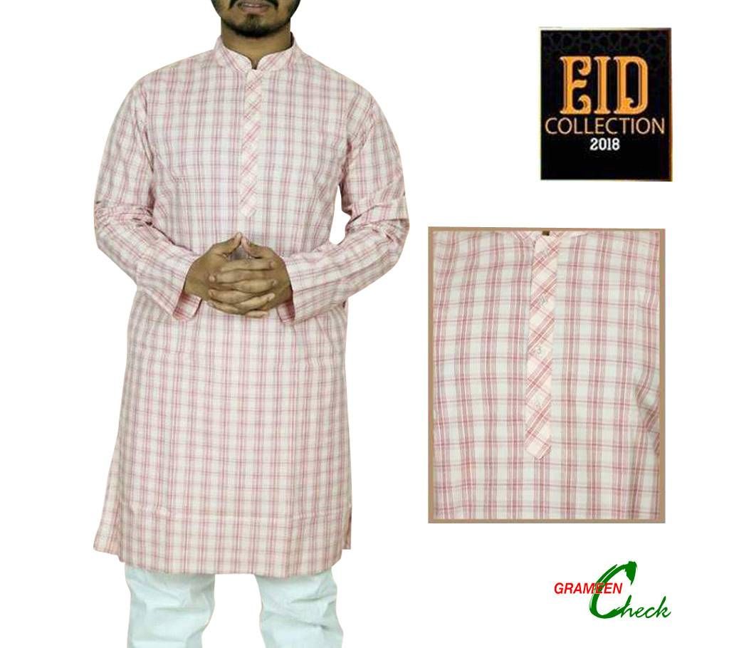 Mens Grameen Check Cotton Slim Fit Panjabi– CP39