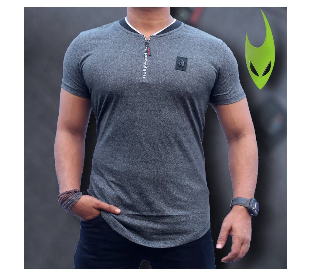 Gents Half-Sleeve T-Shirt with zipper