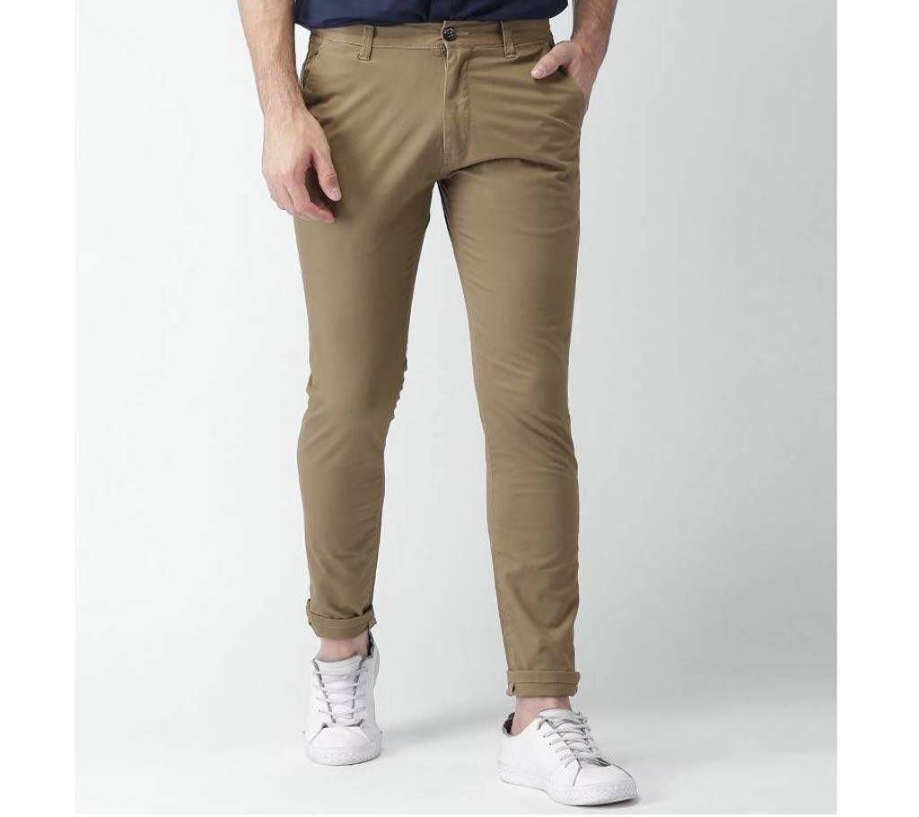 Men gabardine full pants Tan Khaki - 07 - Skinny