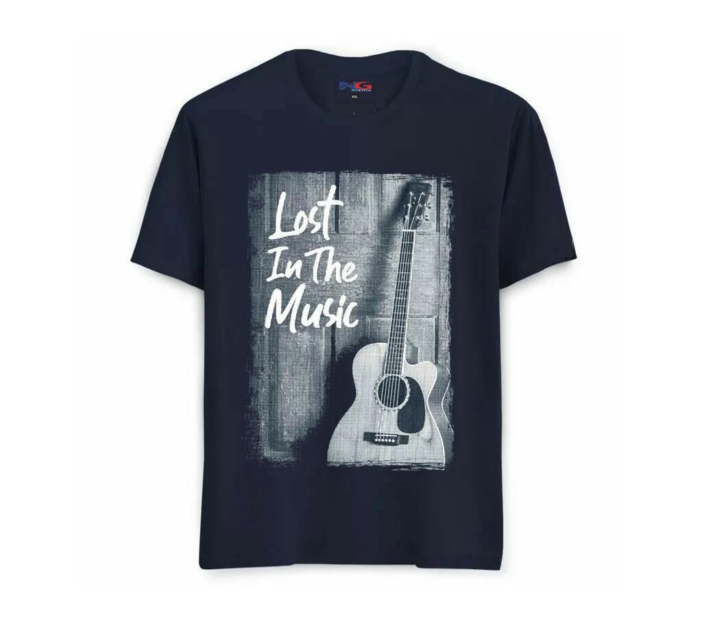 Summer Navy Blue T-shirt Lost in the Music Design