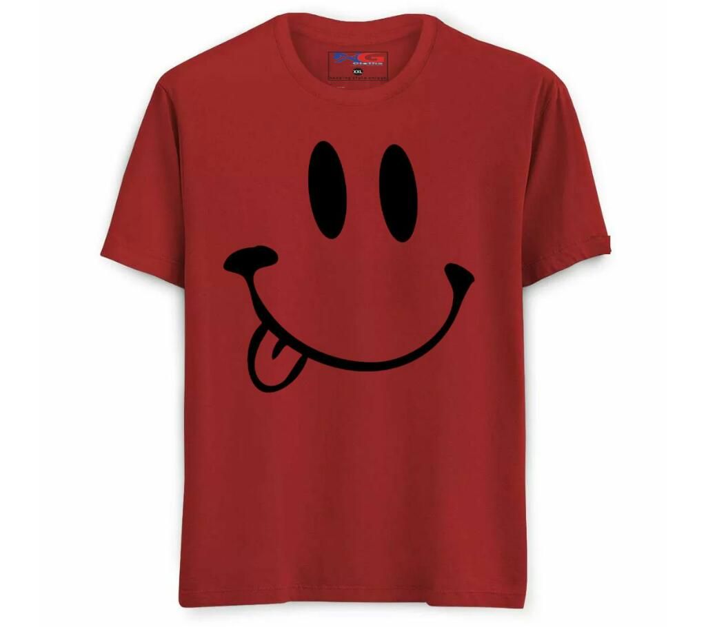 Summer Cotton t-shirt (Red - Smiley Face)