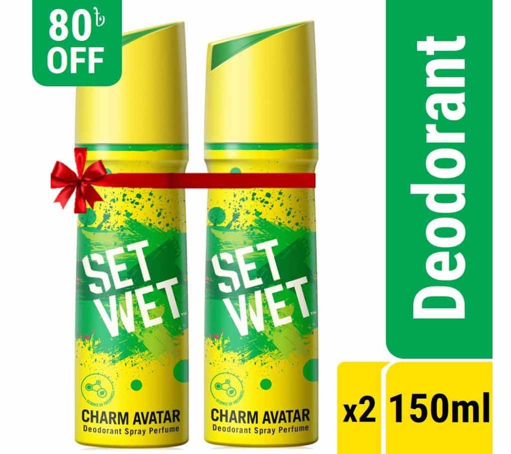Set Wet Deodorant Spray Perfume Value Pack - Charm Avatar Pack of 2 (150ml x 2)
