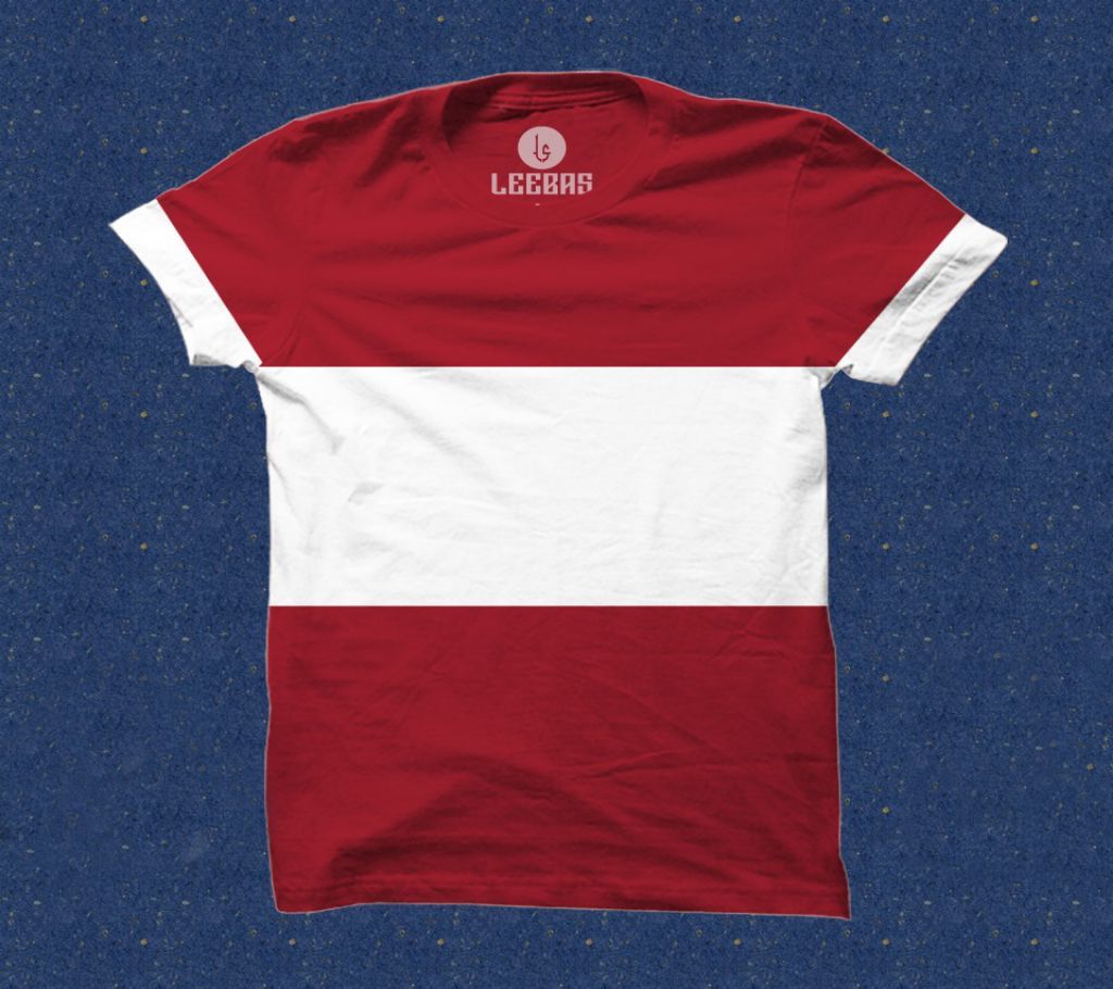 Maroon Off White Contrast Tshirt