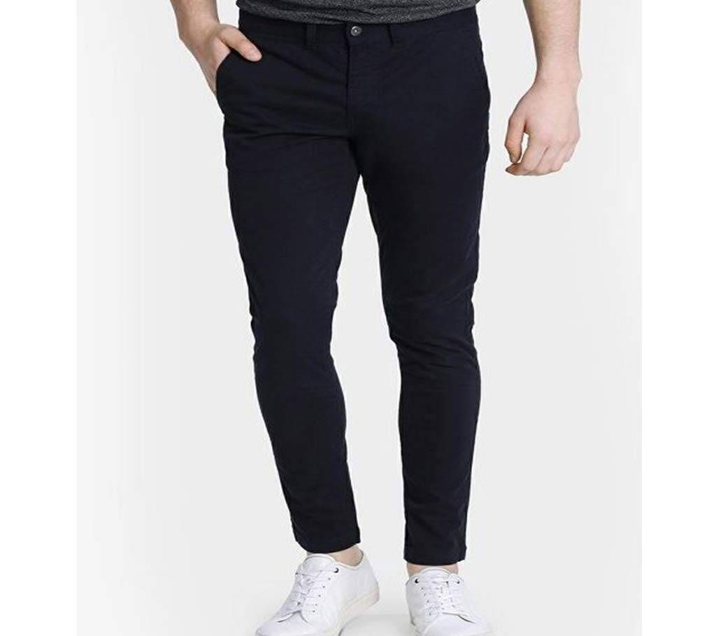 Dark Black Narrow Gabardine Pant