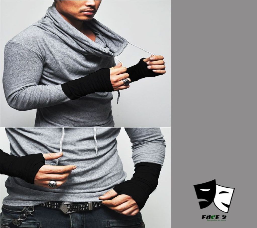 Mens Full Sleeve T-shirt - Solid Ash - FAS