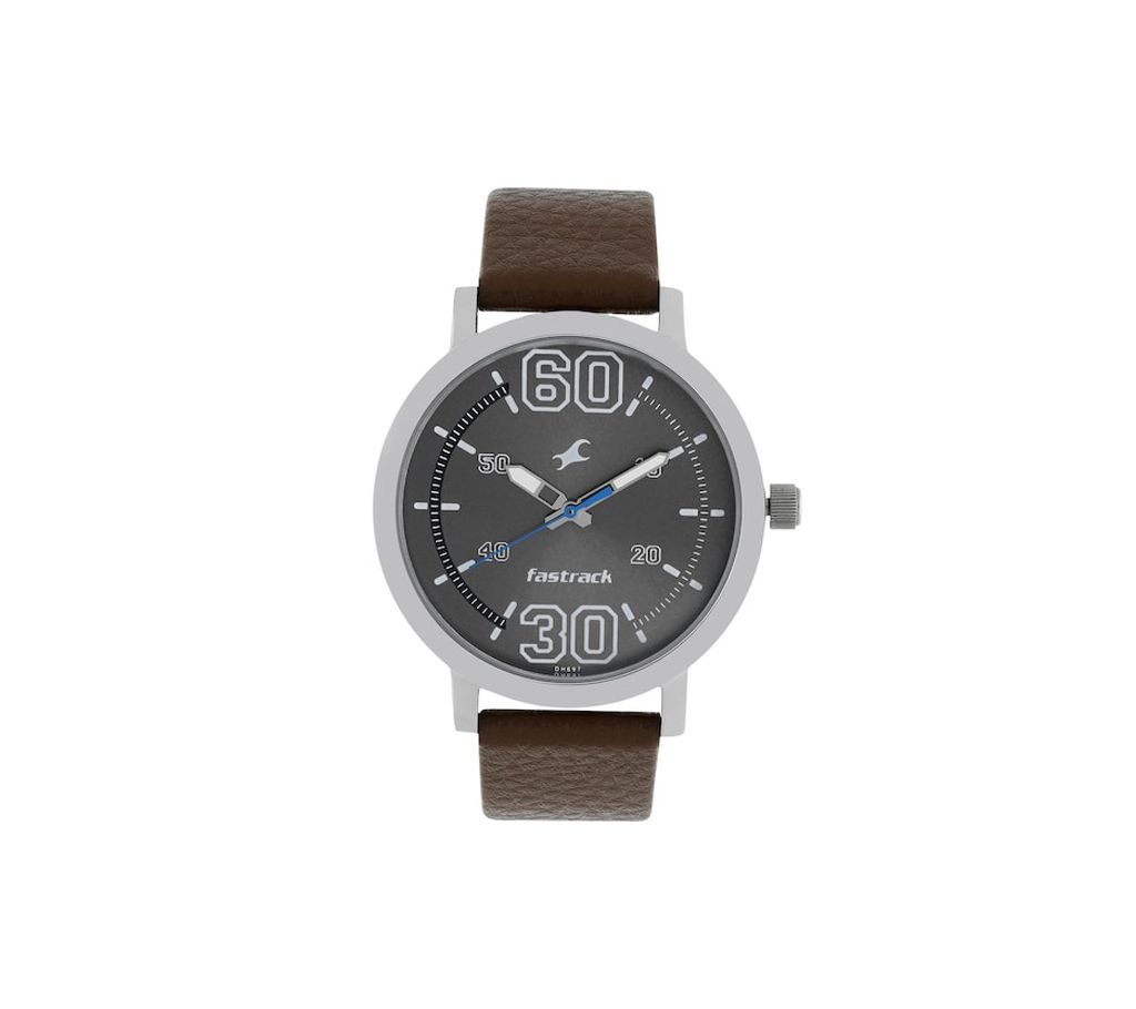 Fastrack Fundamentals Grey Dial Leather Strap Watch