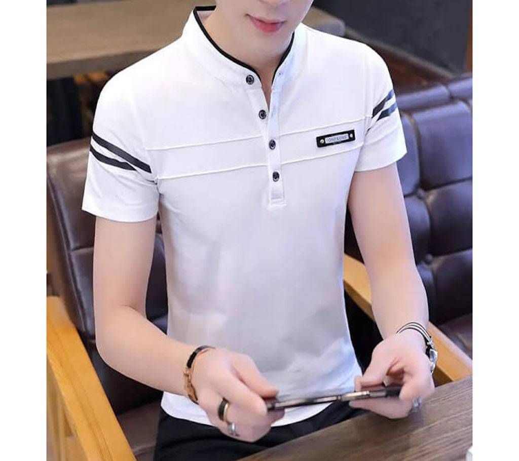 Mens Cotton Polo T Shirt White 